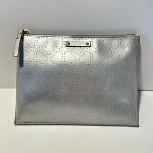 Kate Spade Metallic Silver Pouch